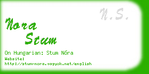 nora stum business card